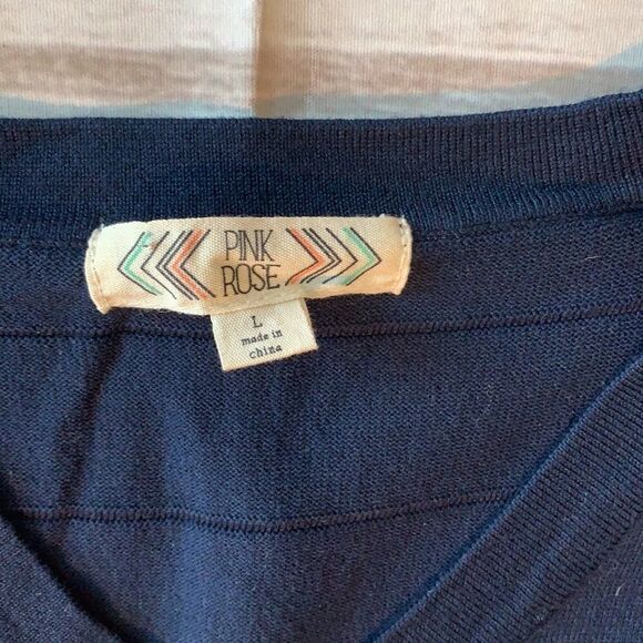 Pink Rose Blue and Orange Sheath Mini Dress V-Neck Sleeveless - Picture 3 of 3